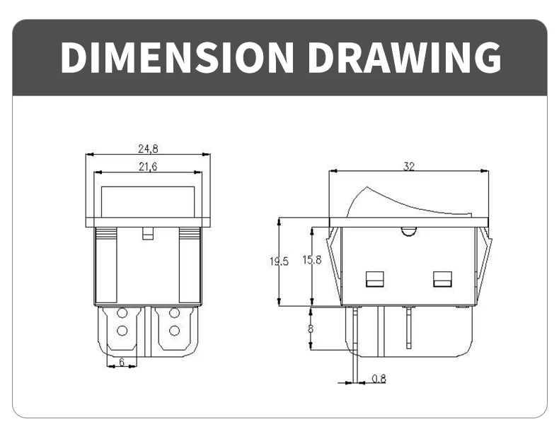 FILN KCD4 Rocker Switch 30A 250V Marine on OFF Switch for Electronic ...