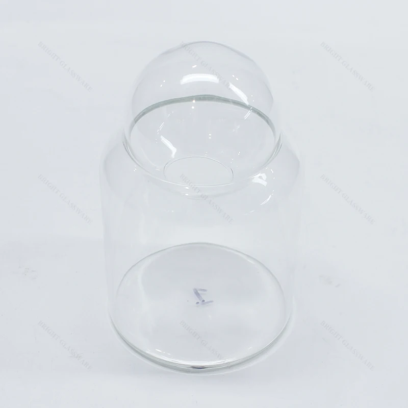 Free Sample Heat Resistant Clear Glass Candle Holder High Borosilicate Glass Candle Jars With