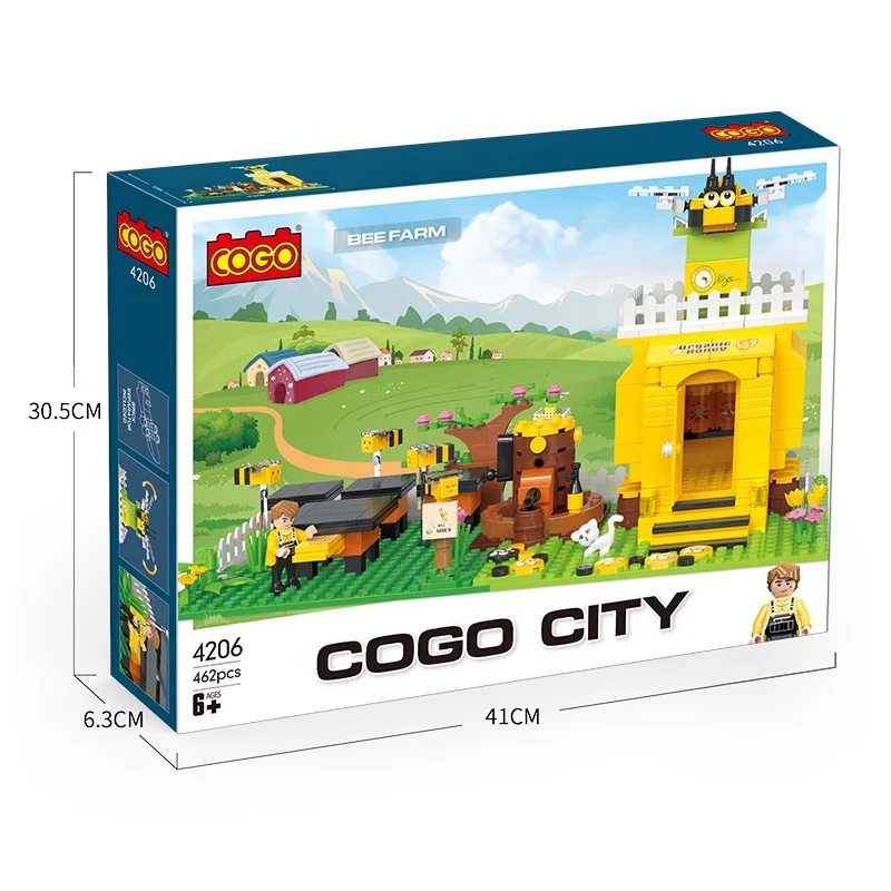 COGO New Build Block Series Construction Kids Bricks Plastic Farm Building Blocks Set