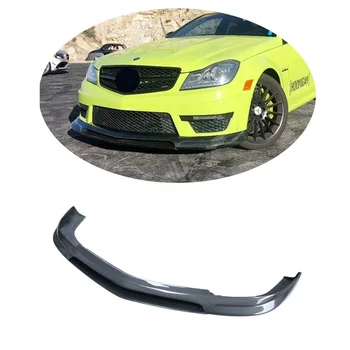 RZ Style Car Real Carbon Fiber Front Bumper Lip For Mercedes Benz W204 C63  Amg Coupe 2008-2011Body Kit Front Lip Splitter