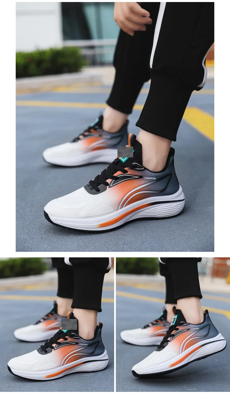 Men's Lightweight Sports Shoes - Thick Sole, Breathable Mesh, Non-Slip For Walking & Running