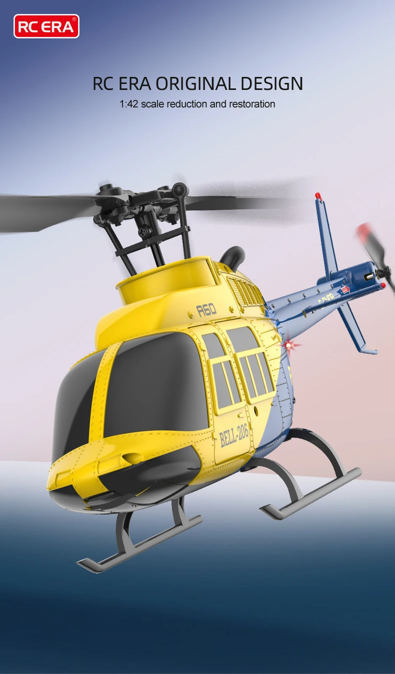 HOSHI ERA A60 RC Plane Helicopter 2.4G 6-Axis Gyroscope 6CH Optical Flow Altitude Hold USB MINI BELL 206 Remote Aircraft