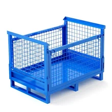 Logistics Storage Equipment Metal Storage Pallet Cage Basket Box Container Steel Wire Mesh Stillage Cages