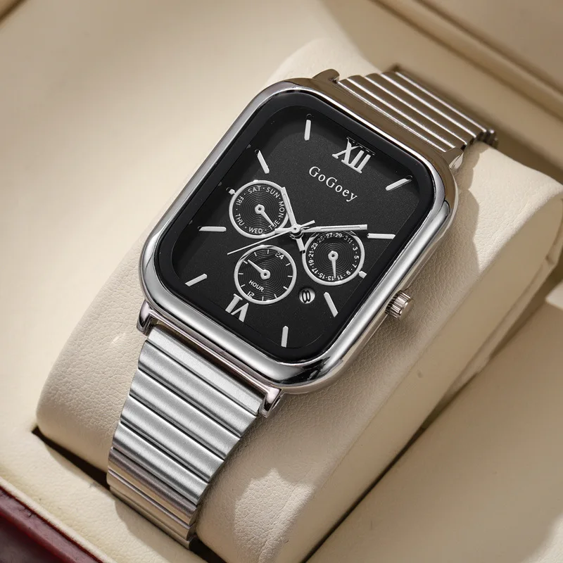 New Fashion Korean Rectangular Watch High Appearance Level Small Student  Temperament Quartz Watch for Men and Women