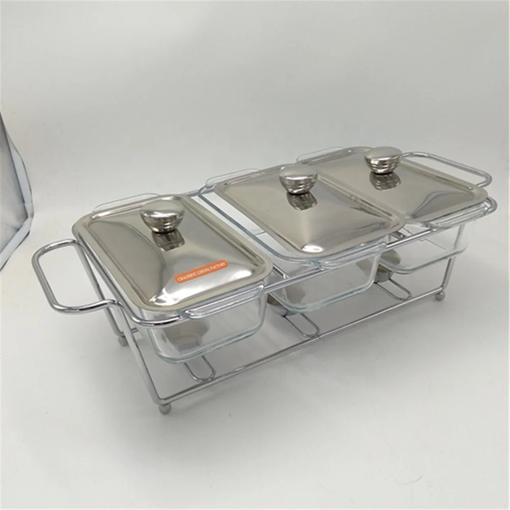 Stainless Steel Round Chafer Warmers Complete Set W/Food Pans Aluminum Stand 3L Chafing Dish Visible Pot Lid and Fuel Holders for Weddings Parties,Bronze Buffet 