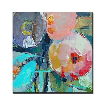 Dropshipping Hand painted custom photo picture to Abstract flowers oil painting on canvas art