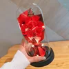 Rouge affectueux + couvercle en verre + sac cadeau + carte de vœux à piles