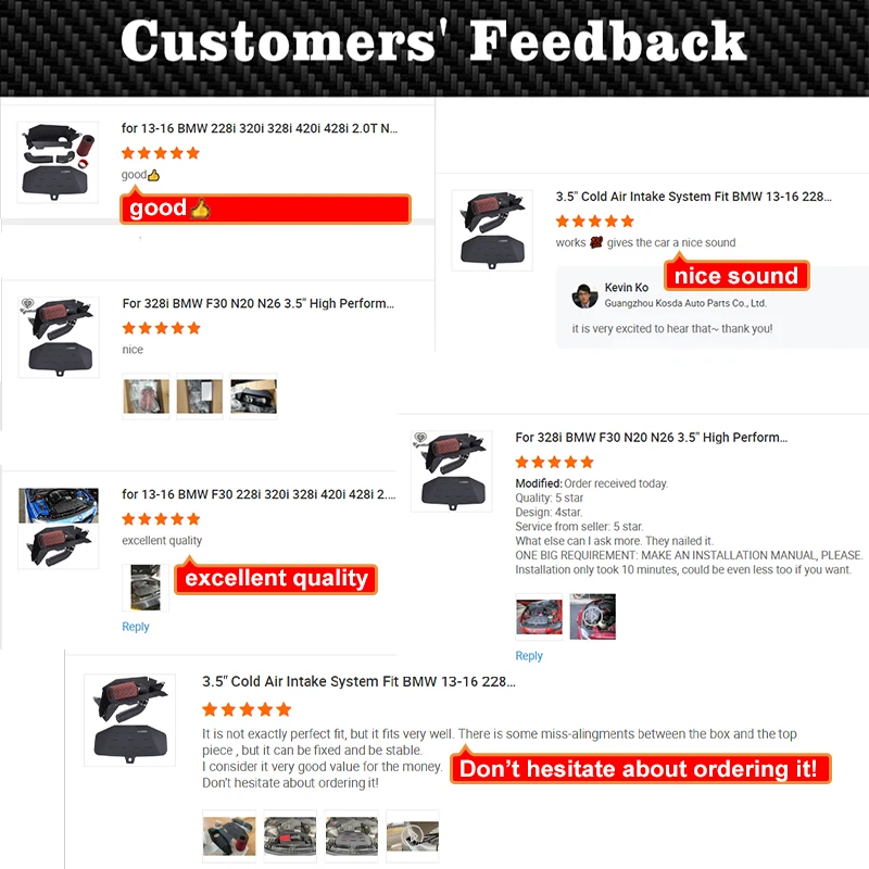 Custom Auto Cold Air Intake System Kit Pipe & Filter for VW/Ford/AUDI/BMW/HONDA/TOYOTA/JEEP