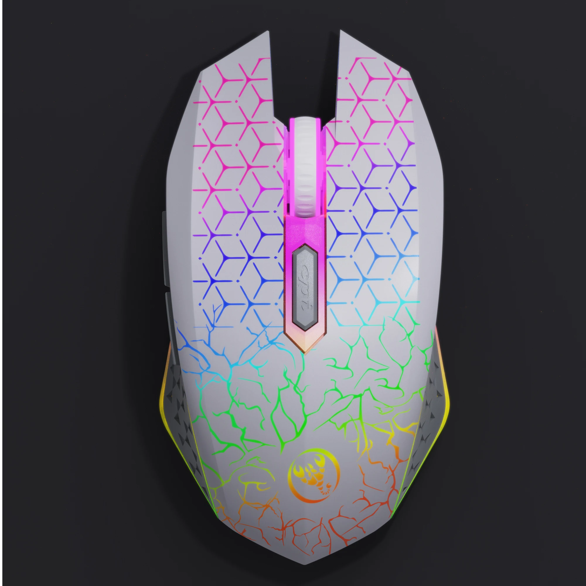 Mouse Gamer Ergonômico Sem Fio 3D Dual HXSJ T34 6D com Iluminação RGB, Botão Silencioso e Bateria Recarregável de 500mAh para...