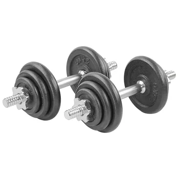 Proesce 10kg 15kg 20kg Adjustable Cast Iron Black Painting Dumbbell Set ...