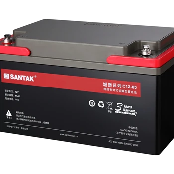 SANTAK High Quality 12V 65Ah UPS Battery Sealed Lead-Acid Battery for Uninterruptible Power Supplies