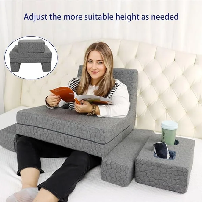 Large Arm Rest Pillow for Adult Height Adjustable Reading Pillow for Gaming Foldable Lap Desk Pillow for Working