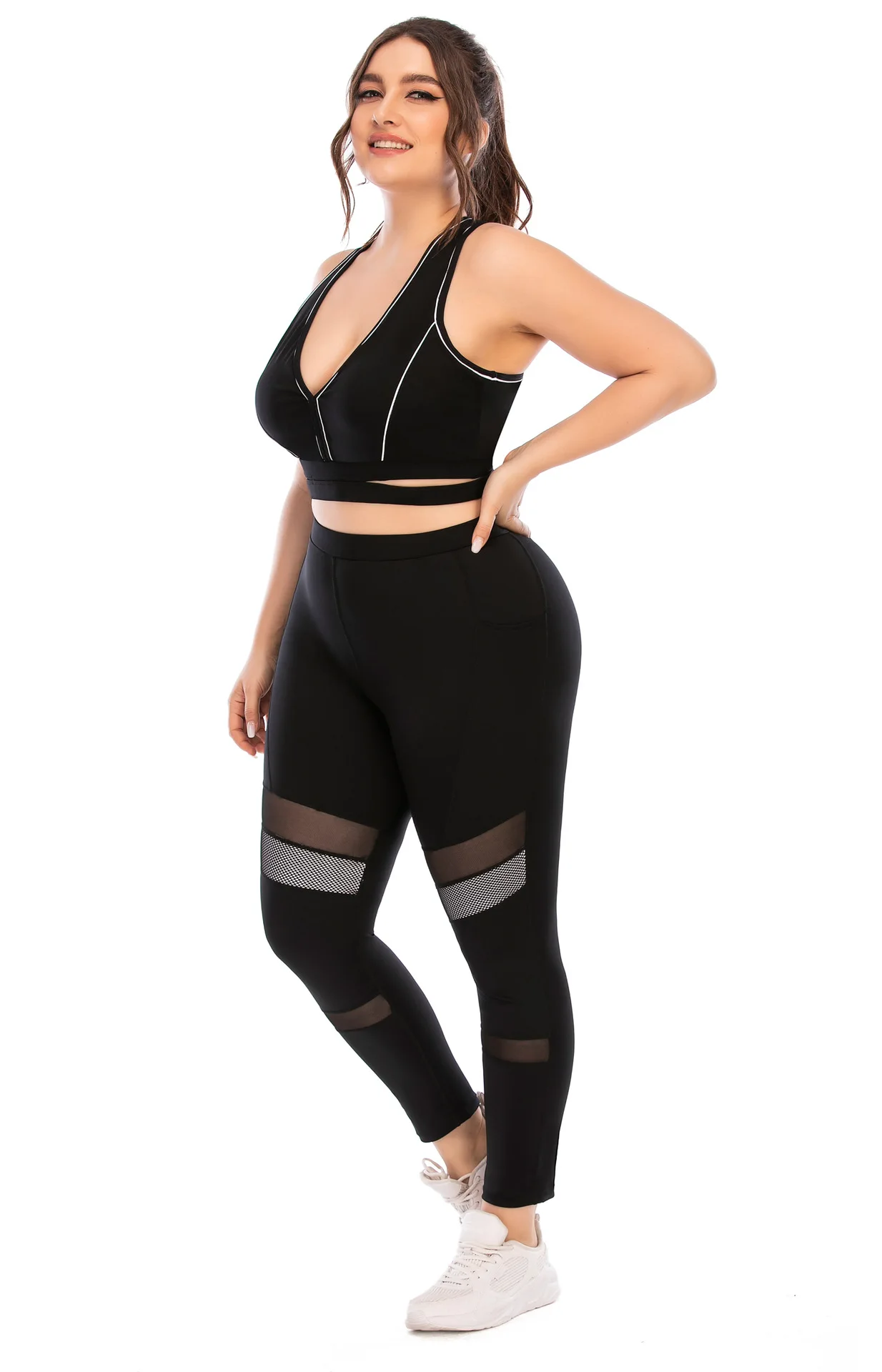 Fitness Wear Set Plus Size Yoga Wear tight Pants Quick Dry Yoga Set for Women sports Bra and Leggings OEM Service factory