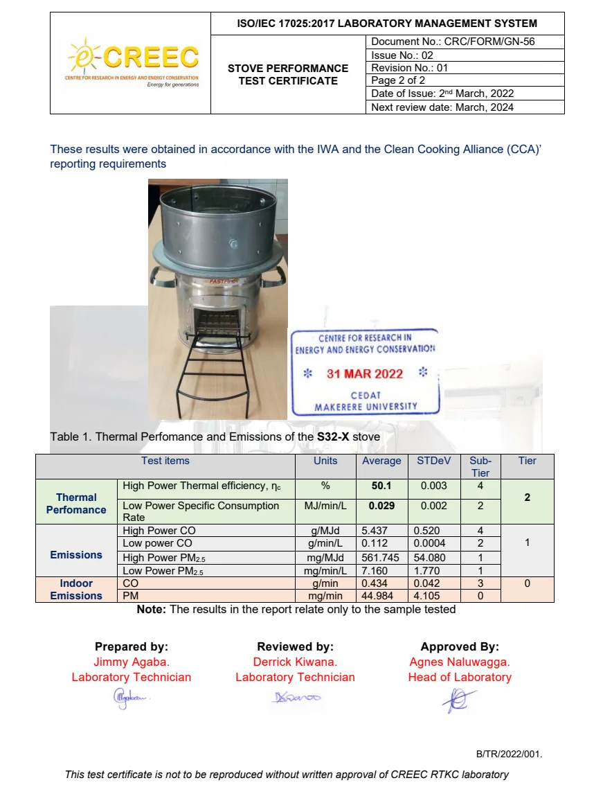 Carbon Project Firewood Improved Cooking Stove With 710 Years Lifespan