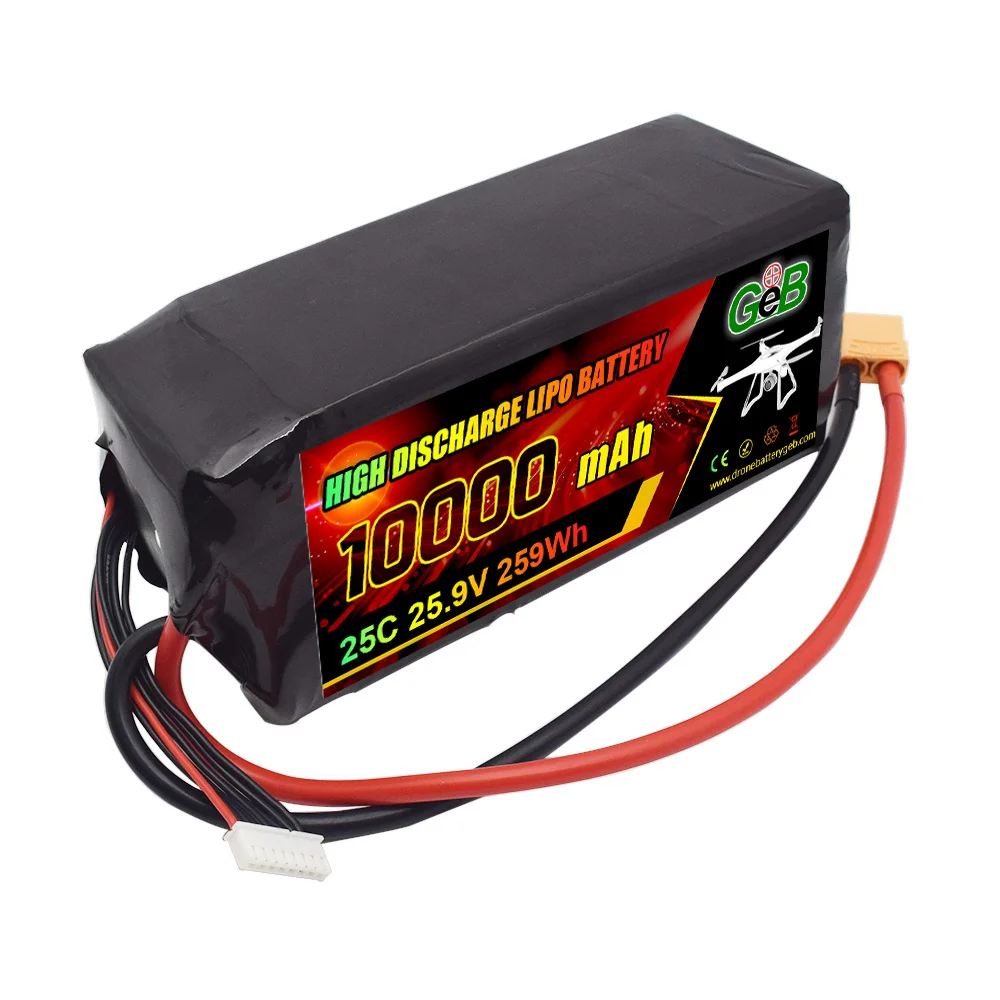 Giá xuất xưởng 25,9V 10000mAh 25C 7S Pin Lipo có thể sạc lại Dung lượng cao 10000 Mah Pin Lipo tốc độ xả cao