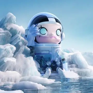 POP MART MEGA COLLECTION 1000% SPACE MOLLY Glacier - PVC Cartoon Toy
