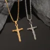 Colgante de crucifijo con cadena de cuerda
