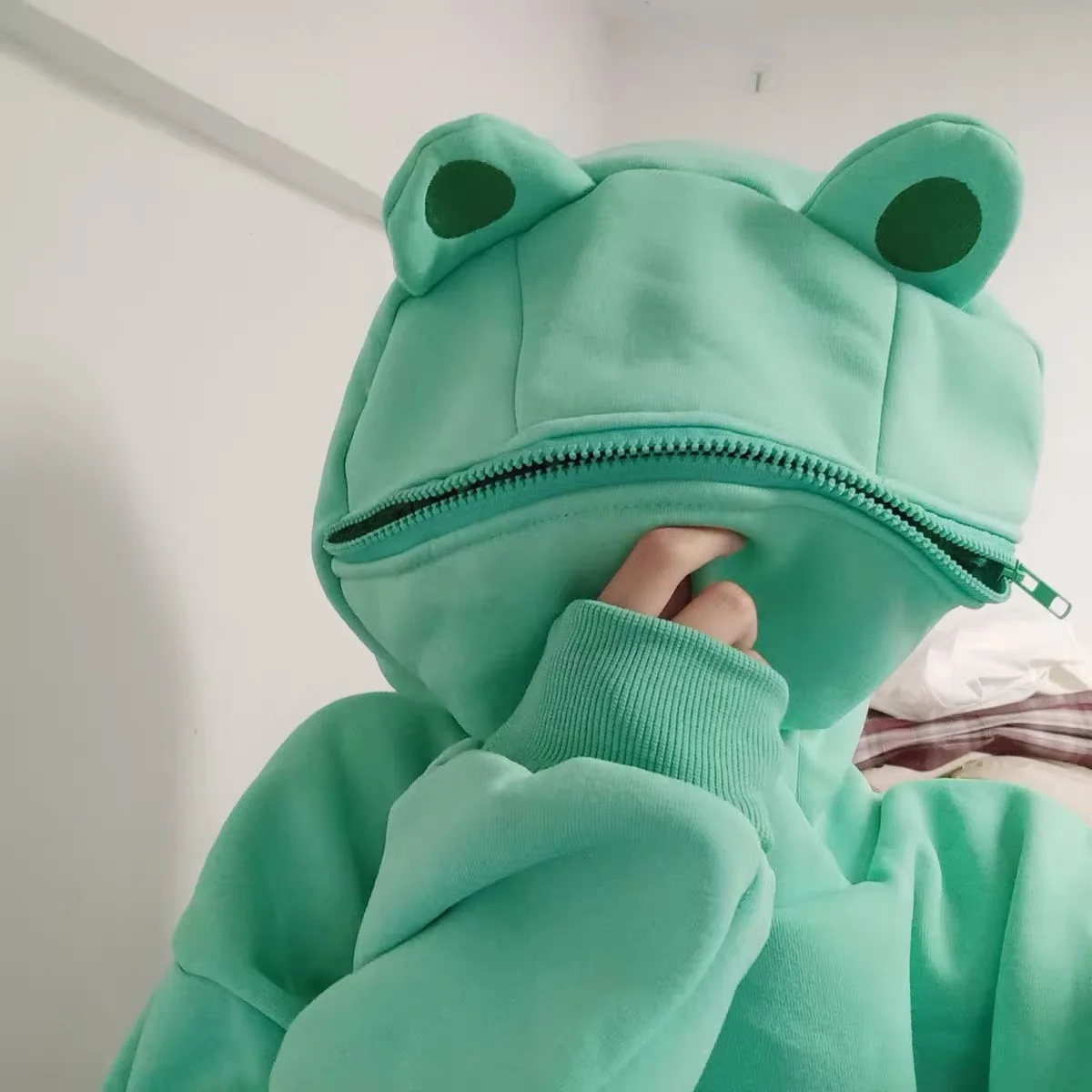 Wholesale Frog Hoodie Zipper Mouth Hoodie Cute Sweatshirt Fleece Line Hood  Unisex From m.alibaba.com