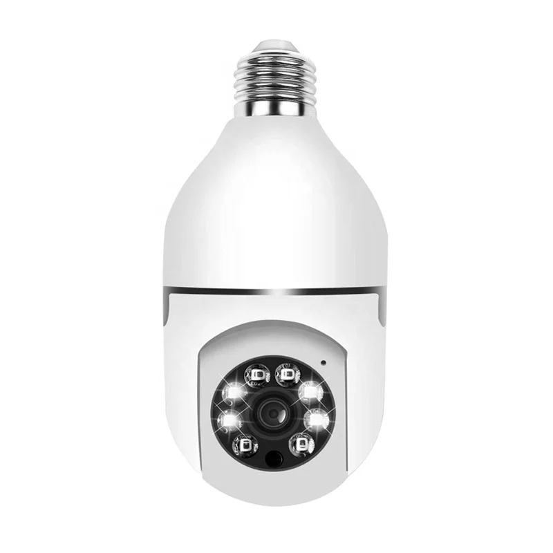 2K Wireless Human Tracking Two-way Voice PTZ Camera CCTV Cloud Storage 360 Degree Light Bulb Surveillance Camera With Chip