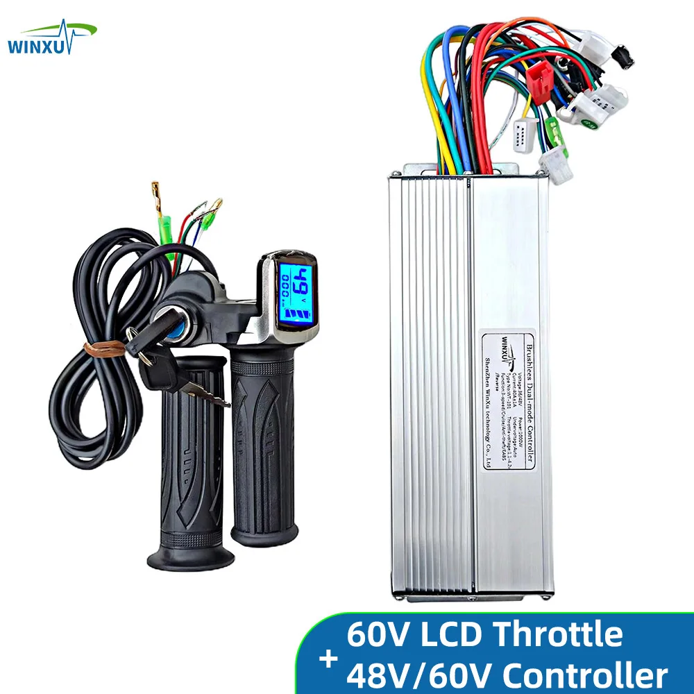 BuyWeek Contrôleur Moteur Sans Balais 36V 48V 1000W 30A + Kit Accélérateur Pouce M3 Pour Vélo Électrique