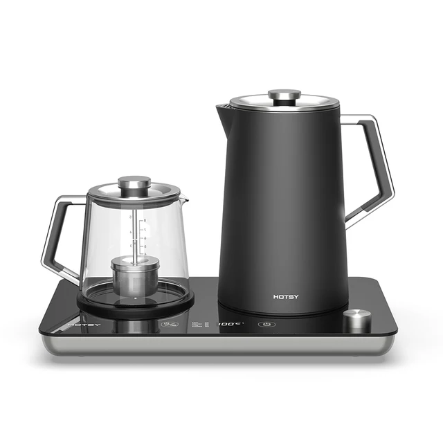 Hotsy 3000Kw 2.7L Temperature Controlled Double Water Boiler Glass 220V Electric Kettle Set