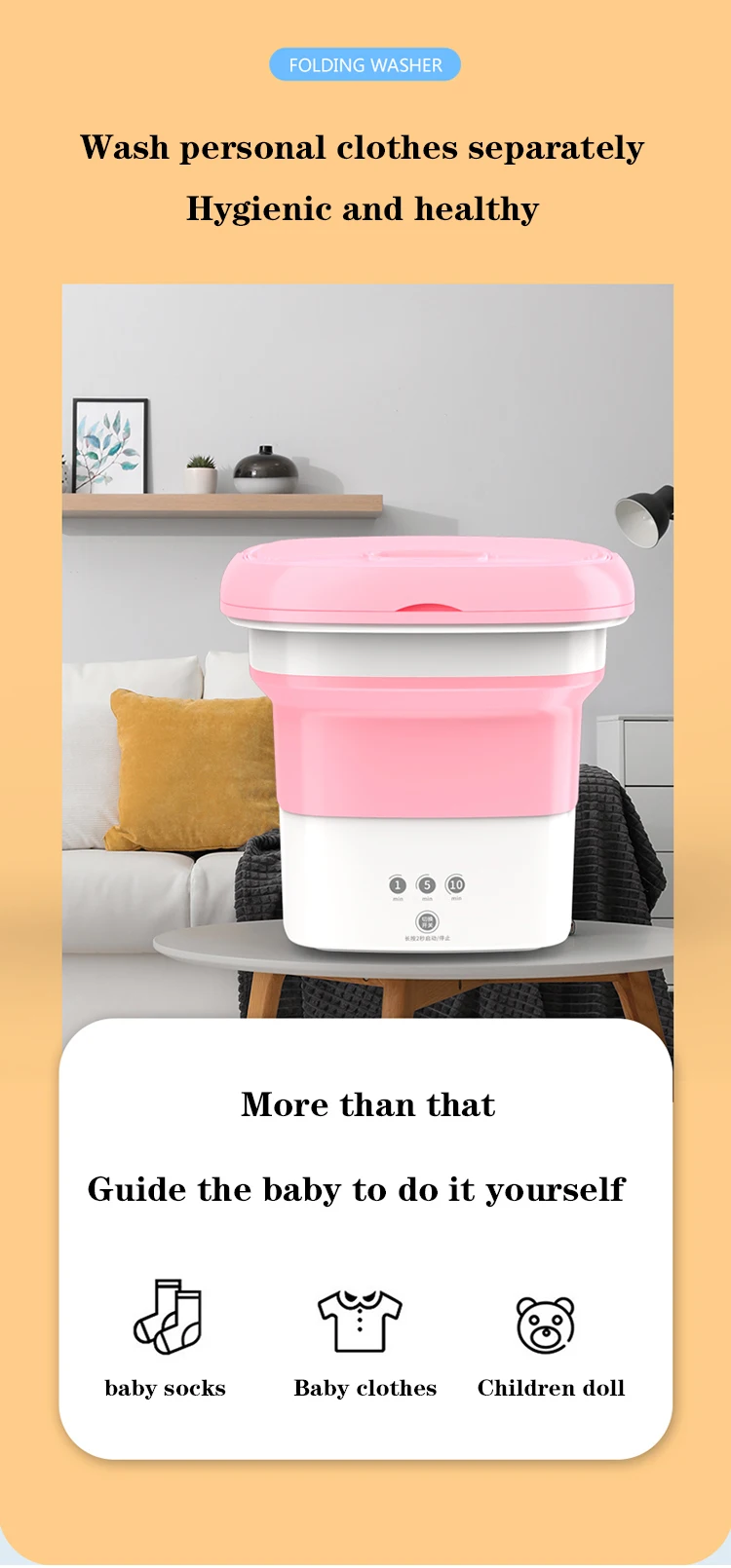 2021 Folding Small Automatic Washing Machine Portable Washing Machine Drying Washing Machine