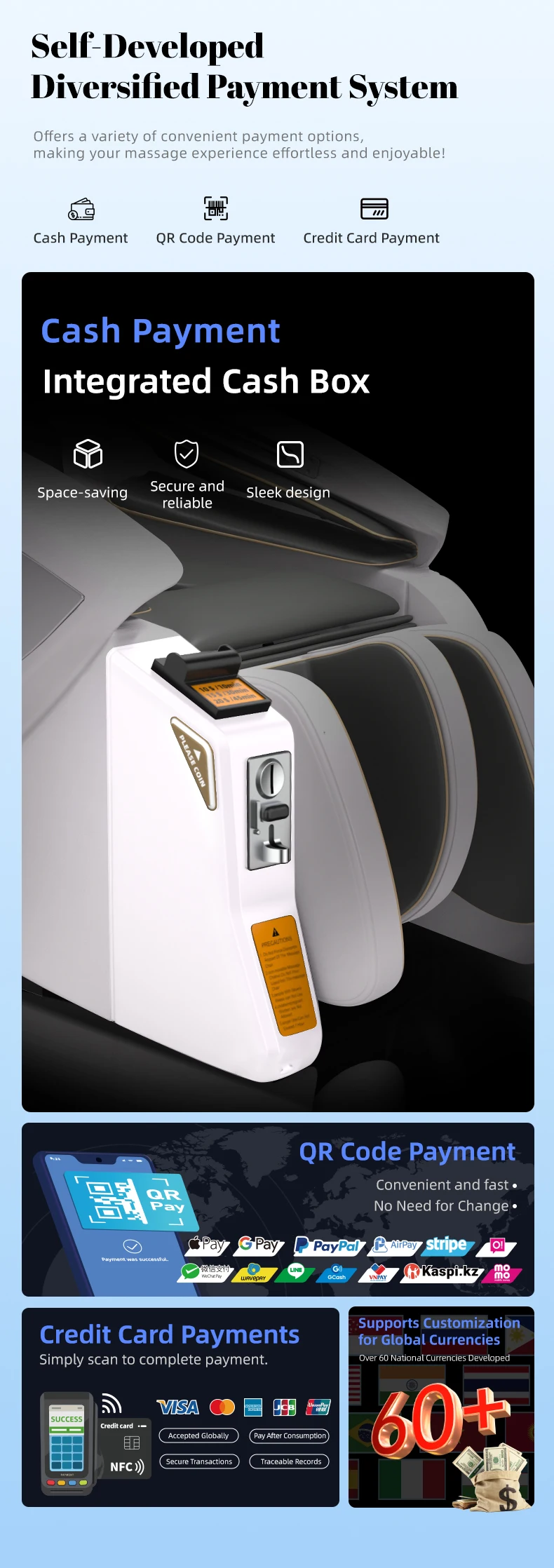 product 2025 shopping mall zero gravity luxury coin operated vending commercial massage chairs accepting credit cardswith payment system-6