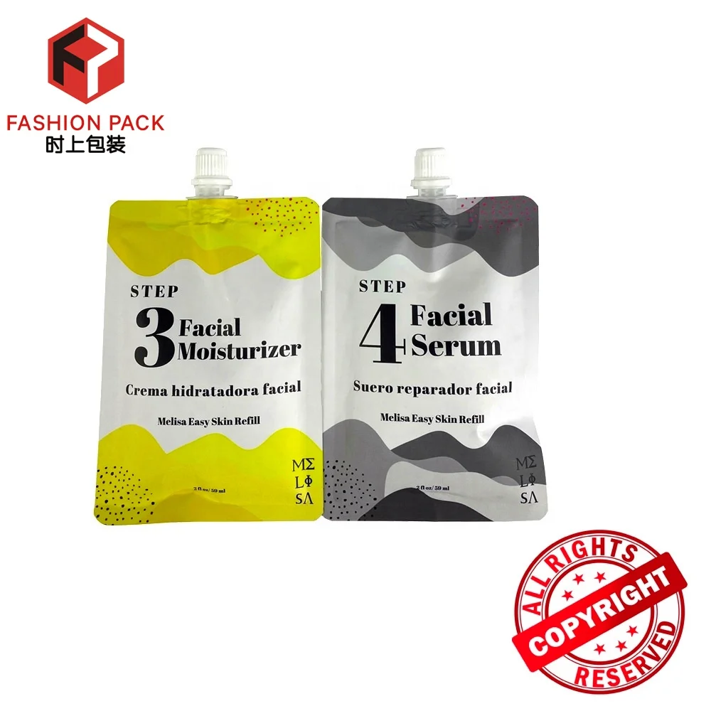 50ML 100ML 150ML 200ML Custom Aluminium Body Scrub Spout Pouch Sunscreen Sachets