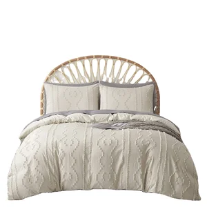 Tufted Comforter Cover Set Luxury Embroidery Comforter Cover Premium Wave Stripe Pattern Summer Bedding Set