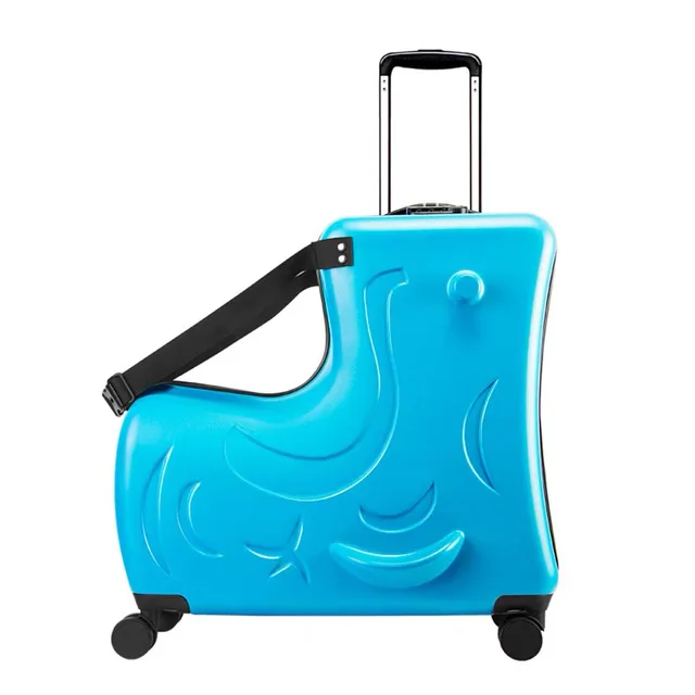 custom kids luggage ride on l shape kids travel trolley luggage