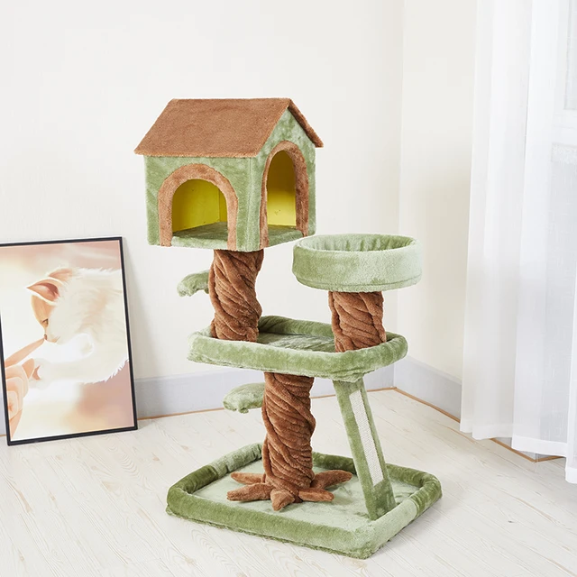 XXL Size Good Quality Large Pet Cat Climbing Tree Scratcher Tower Modern Luxury Cat Tree Solid Wood House for Cat