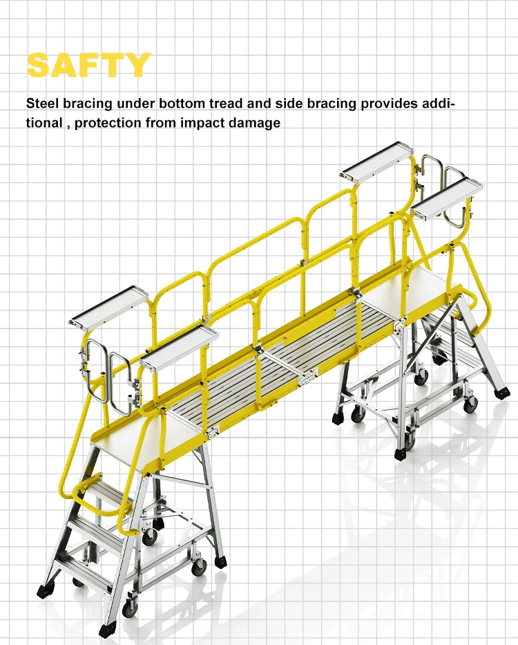 High Quality Aluminium Work Platform Ladder High Frequency Work Big