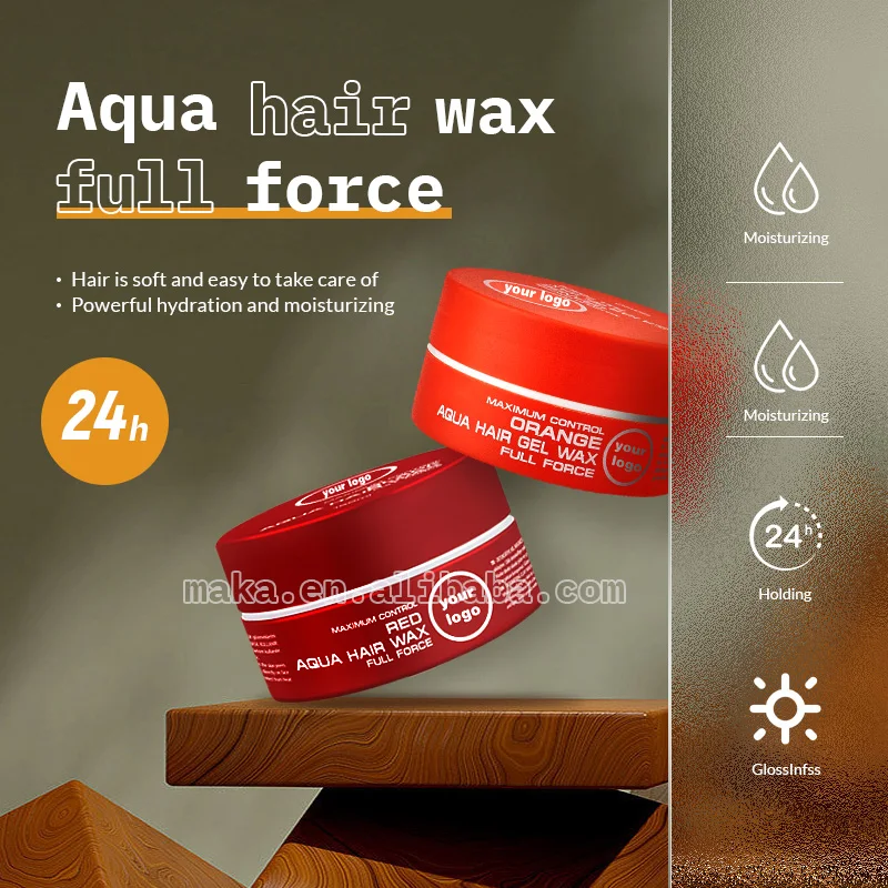 Custom Logo Organic Strong Hold Hair Wax Gel Pomade Fruit Smell Long