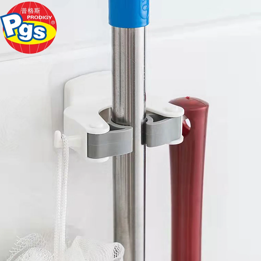 Self Adhesive Plastic Hanger Hook Broom Holder Wall Mount