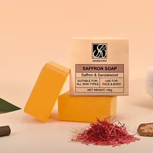 Private Label Natural Bath Body Wash Odor Self Tan Remove Gentle Cleansing Exfoliating Saffron Soap Bar Hand Made