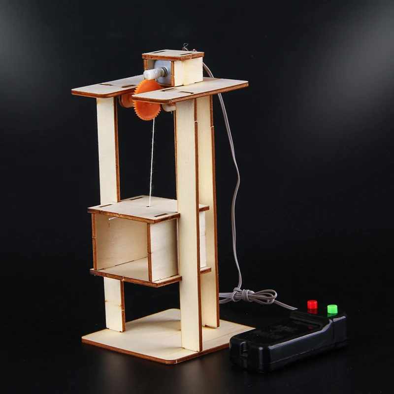 DIY Remote Control Electric Lift Elevator Kids Science Toys Experiment Kits Creative STEM Education Innovation School Project