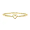 4mm copper beads tied into a heart shape (gold)