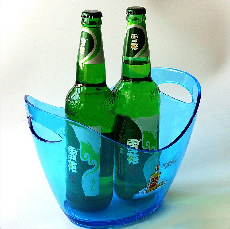 Ведро для пивного льда высокое качество пластиковые ведра ванны охладители и держатели устойчивый пластиковый Овальный бар хранения