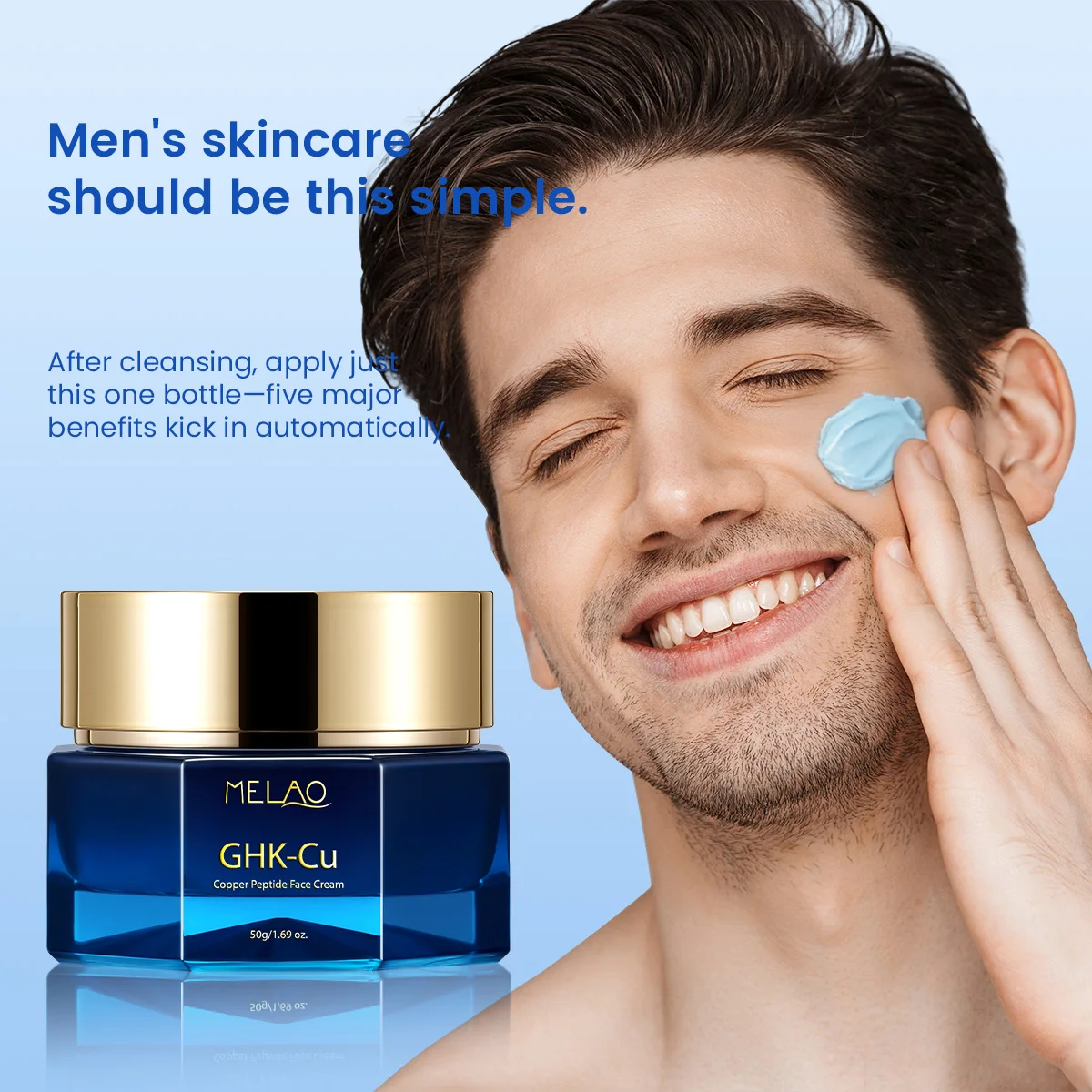Oem Men Anti Wrinkle Ghk-cu Cream Luxury Men's Skin Care Hydrating Nourishing Fine Lines Multi-peptide Ghk-cu Face Cream For Men