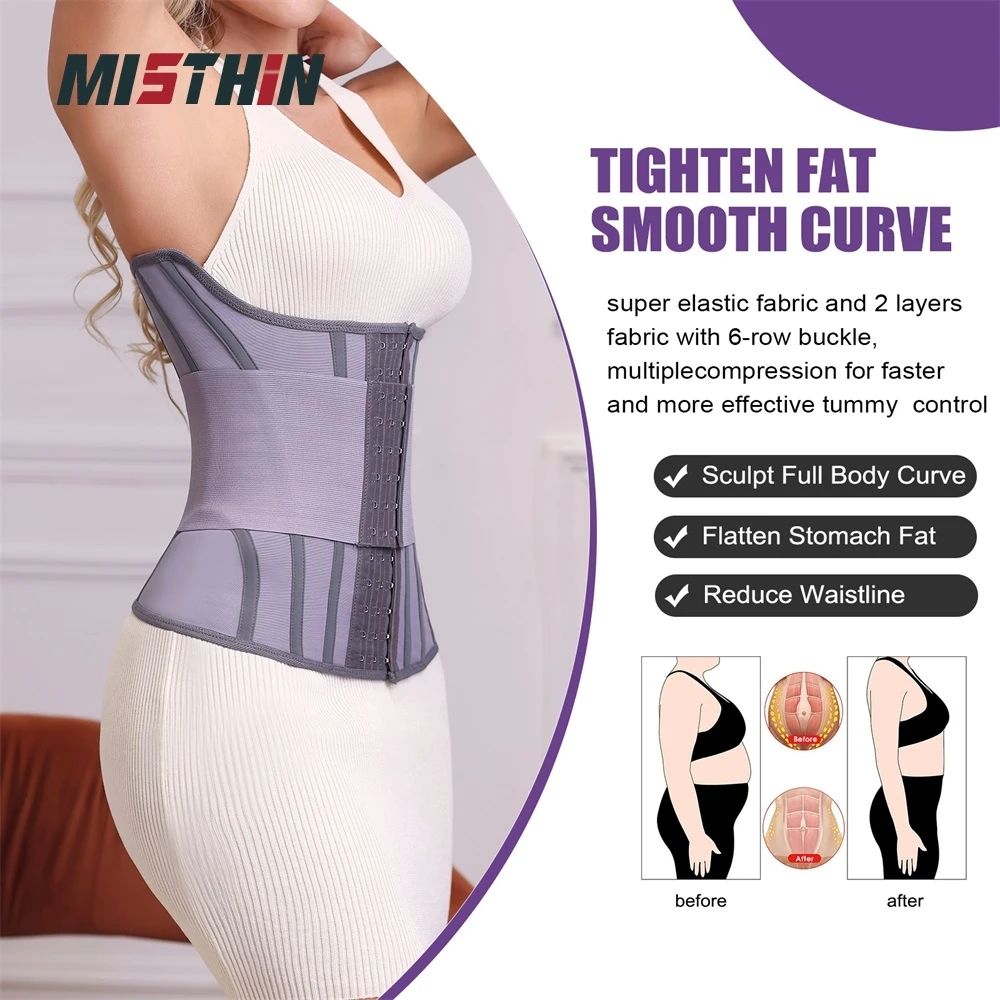 Custom LOGO Purple Full Body Belly Shaping Cincher Corset Wrap Belt Tummy Control Shapewear Waist Trainer Shaper Wear supplier