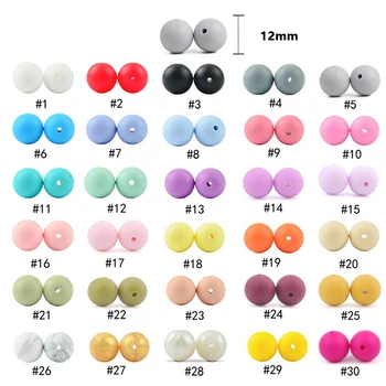 Manufacturer-Supplied 12MM Silicone Beads for DIY Pacifier Anti-Drop Chain Accessories for Jewelry Making and Toys