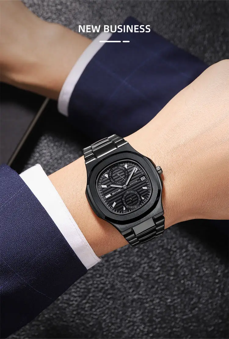 Skmei 2423 Waterproof Reloj Casual Men Quartz Movement Watch Time Male Date Week Display Clock Fashion Sports Men's Wristwatches