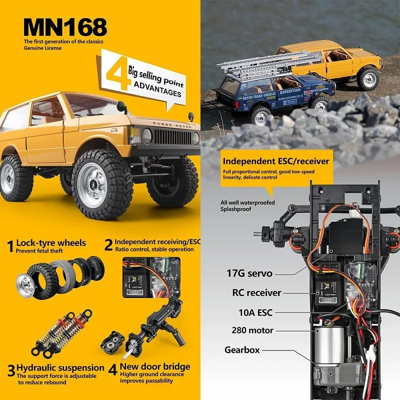 Remote Control Modified Car Mn-168 Rc1:12 Four-Wheel Drive Remote Control  Simulation Model Outdoor Toys Children Birthday Gift - Main Image