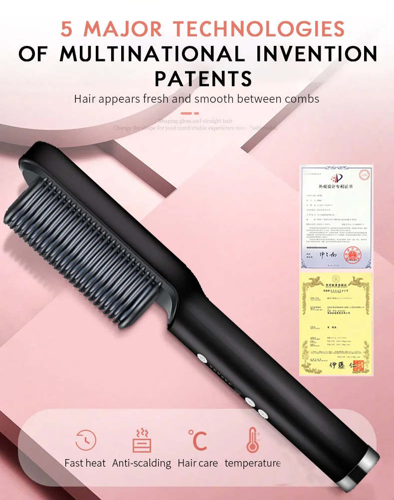 Kskin Factory Direct Sale Hair Straightener Brush Comb Hot Comb Hair