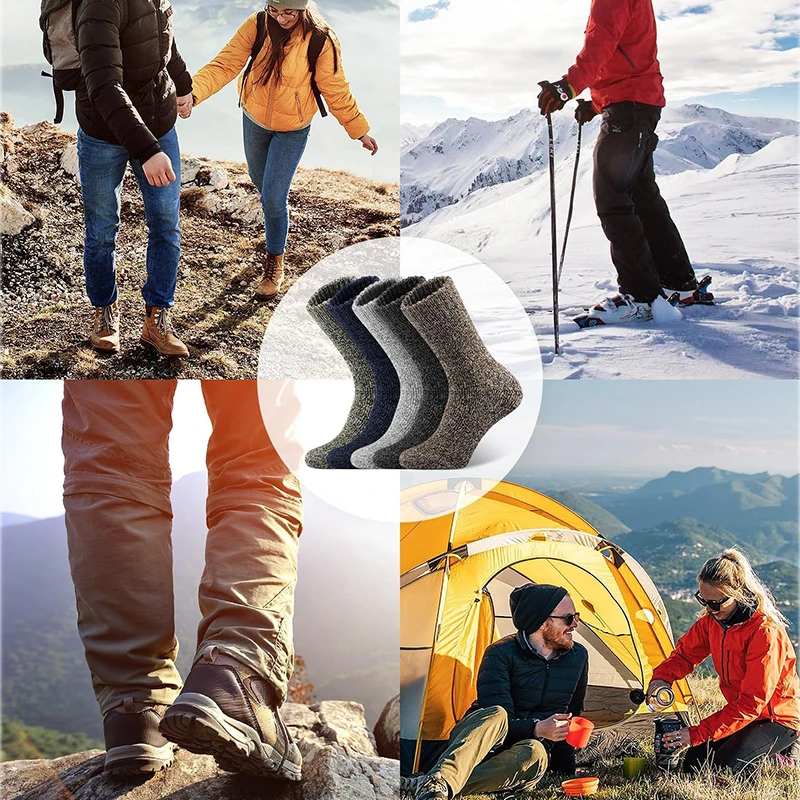 custom logo cashmere socks warm thick merino woolen thermal angora men wool ski socks
