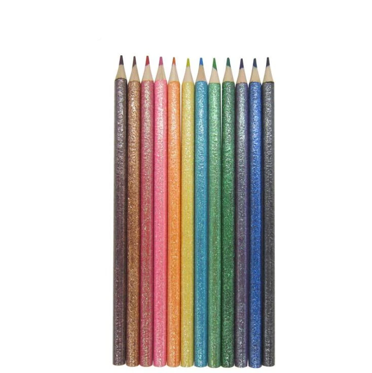 12 PC/Lápiz De Embalaje 12 Diferentes Colores De Lápices De Colores De La Escuela Lápices De Madera Negra De Kawaii 