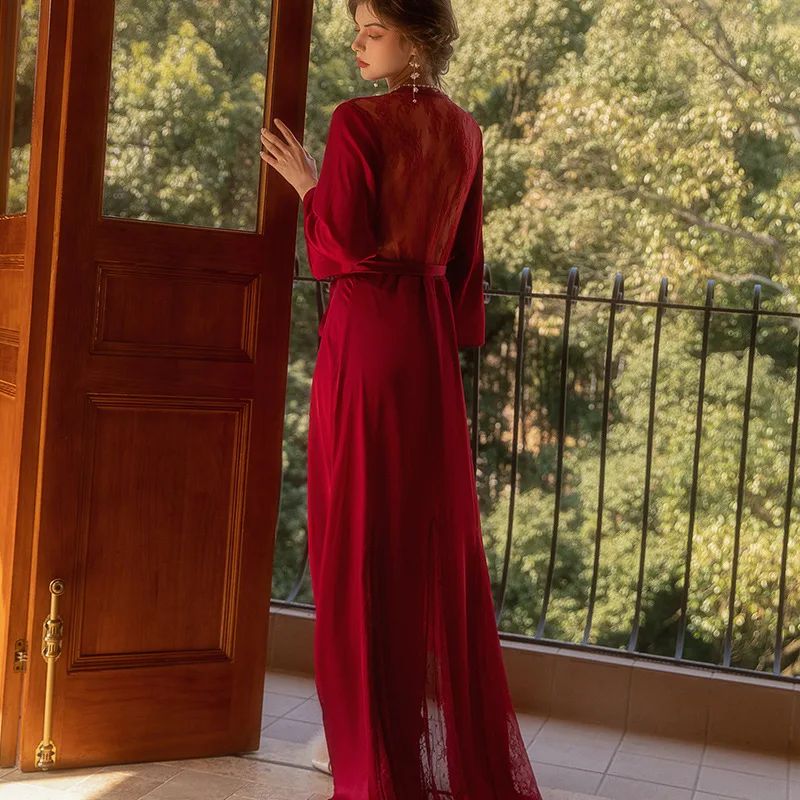 Wedding Morning Gown Women's Trailing Long Nightgown Makeup Bridesmaid Group Kimono Satin Exlongation Bathrobe 2346 Wedding Morning Gown Women's Trailing Long Nightgown Makeup Bridesmaid Group Kimono Satin Exlongation Bathrobe 2346