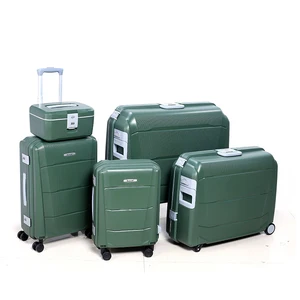 AX501 Bubule OEM Spinner Luggage Sets 5-Piece with Aluminum Trolley System Combination Lock Makeup Box