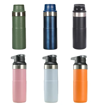 16oz Termos Stainless Steel Vacuum Insulation Insulated Water Bottle,Thermos Drink Flask Bottle with Lid
