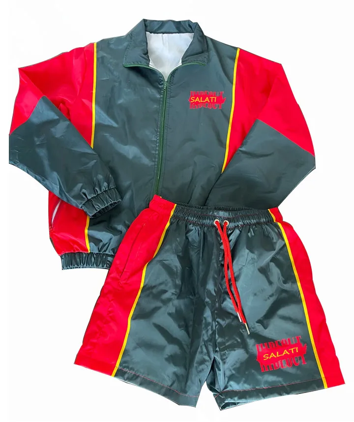 Custom Two Piece Windbreaker Short Jacket Se Patchwork Zip up Nylon Polyester Streetwear Tracksuit Windbreaker Short Set gallery 5